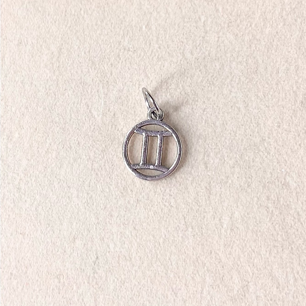 Silver Gemini Zodiac Charm